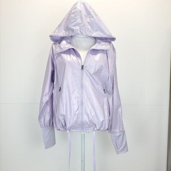 ZYIA Full Zip Lilac Shine Bomber Activewear Hooded Jacket - Picture 7 of 15